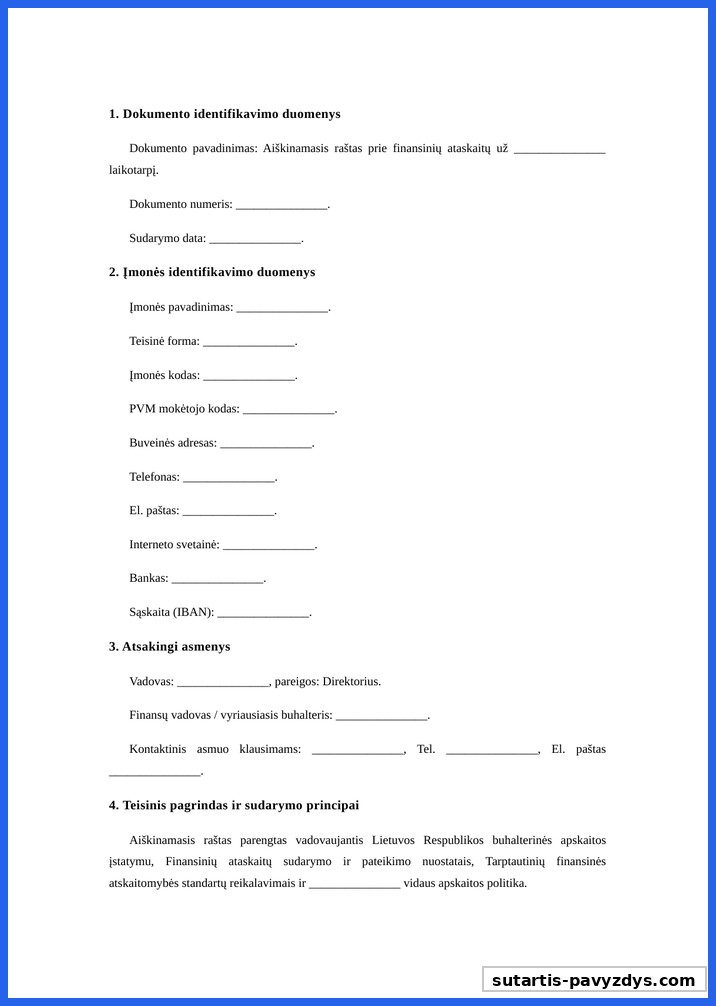 Aiškinamasis Raštas Pavyzdys