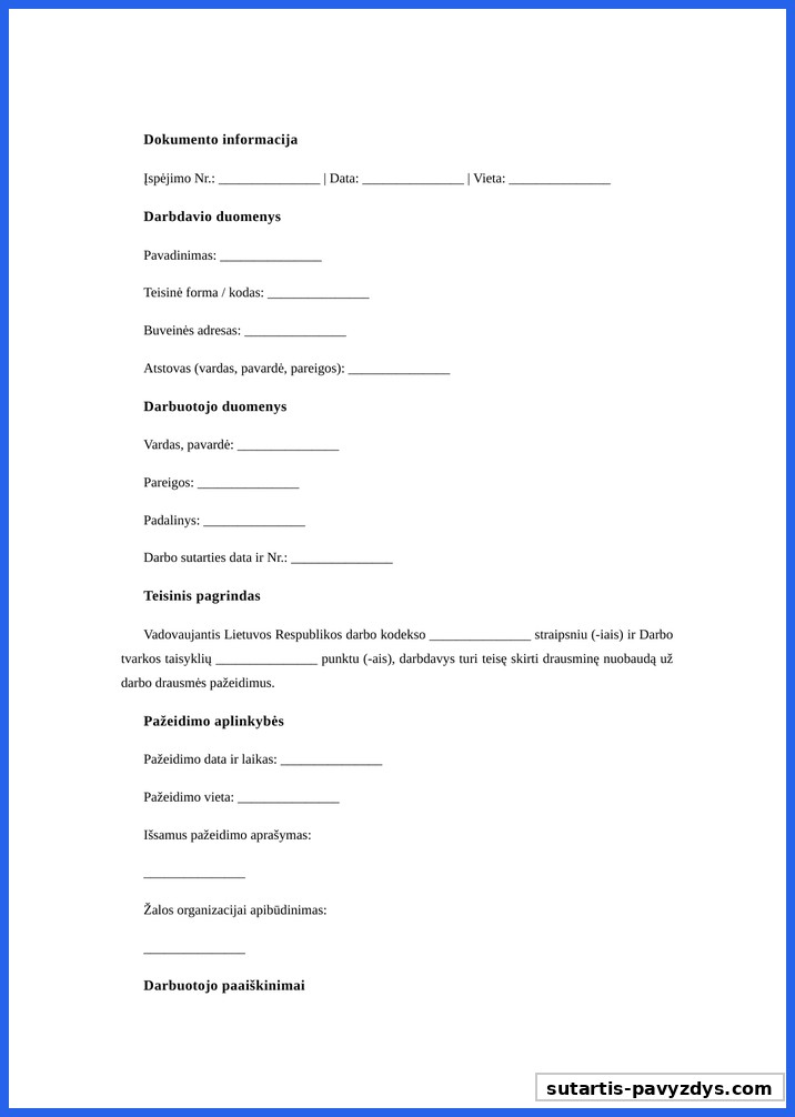 Įspėjimas Dėl Darbo Drausmės Pažeidimo Pavyzdys