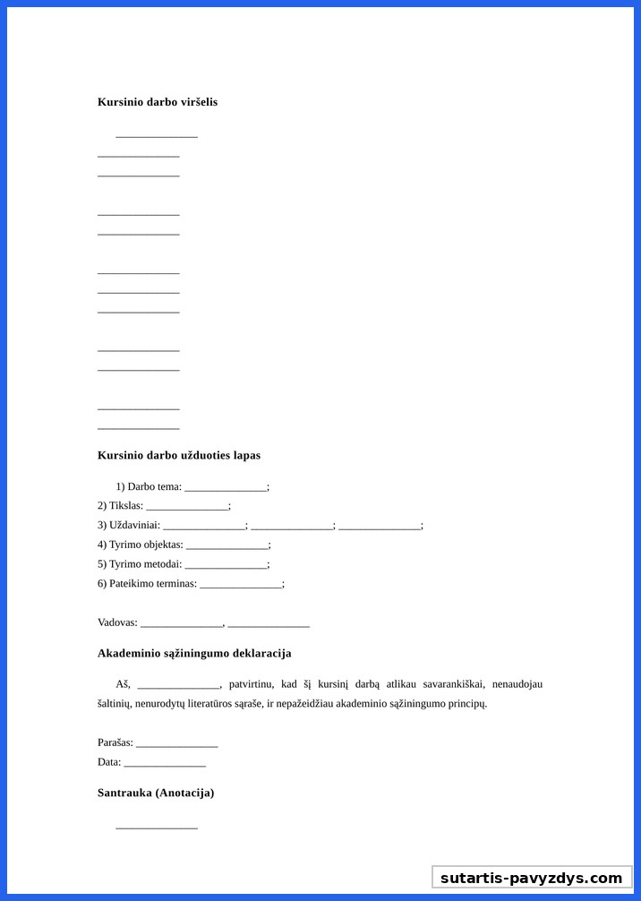 Kursinio Darbo Pavyzdys
