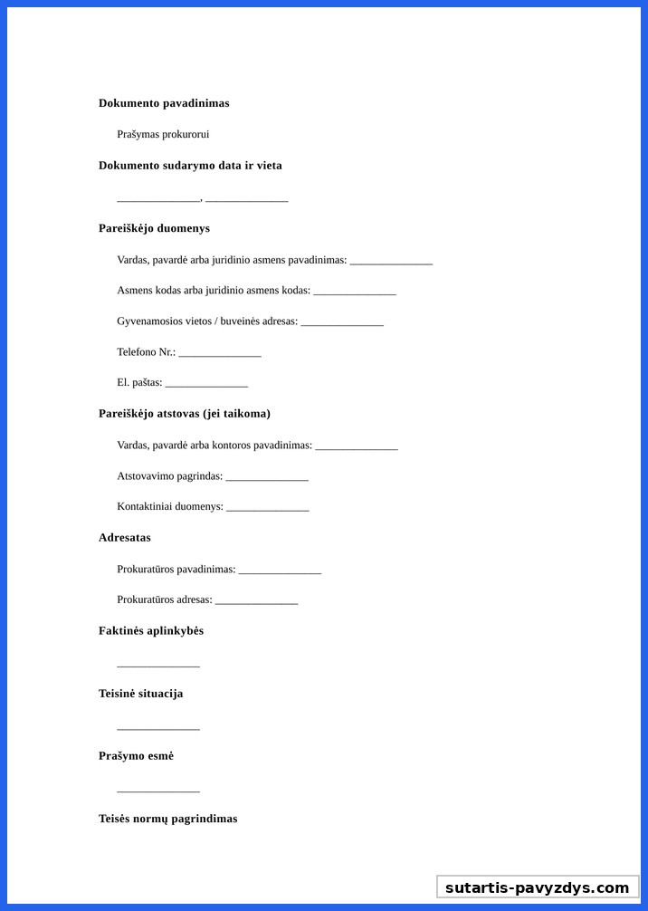Prasymas Prokurorui Pavyzdys