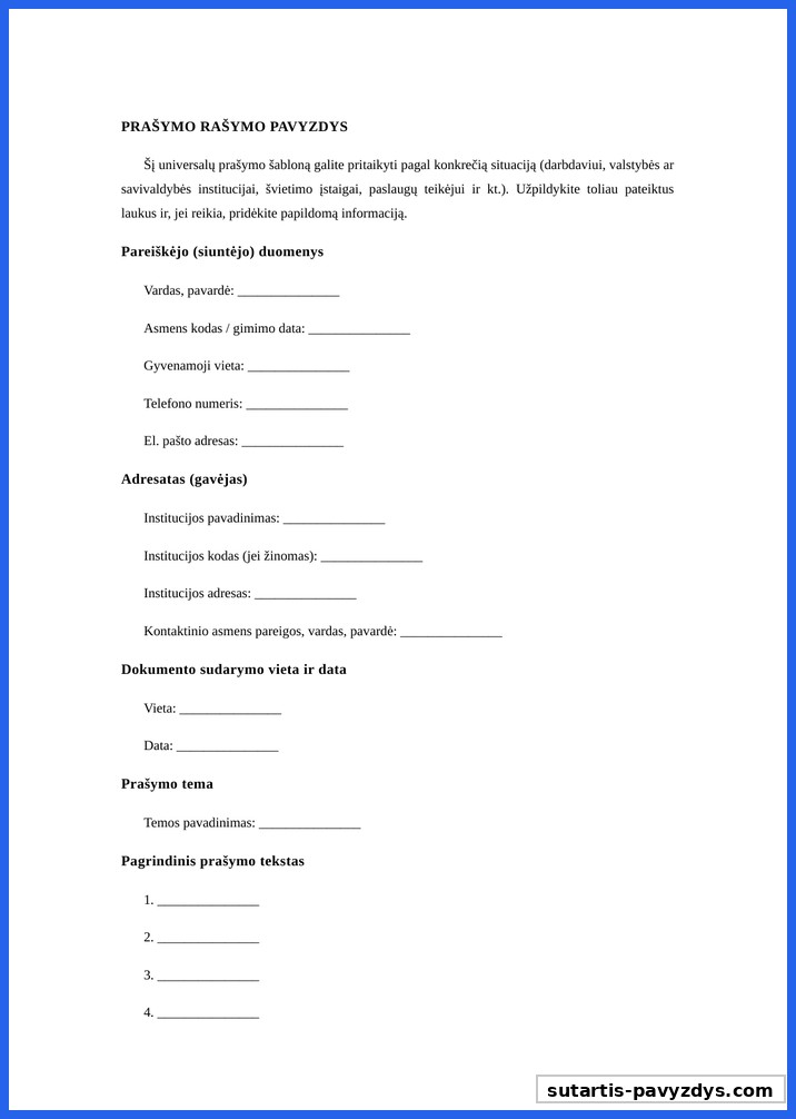 Prašymo Rašymo Pavyzdys