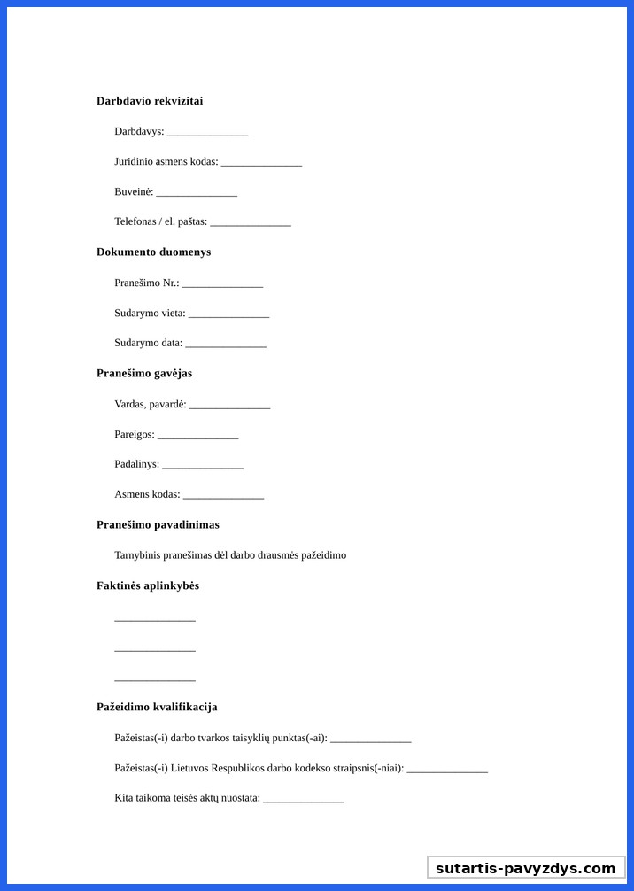 Tarnybinis Pranešimas Dėl Darbo Drausmės Pažeidimo Pavyzdys