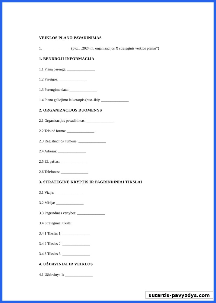 Veiklos Planas Pavyzdys